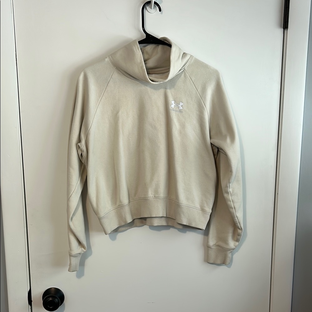 Under Armour Cream High neck, cropped sweatshirt